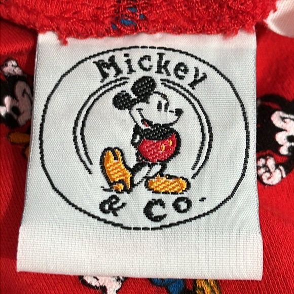 VTG Mickey & Co Womens Red Turtleneck Disney All Over Mickey Mouse Print Size L - Picture 5 of 11